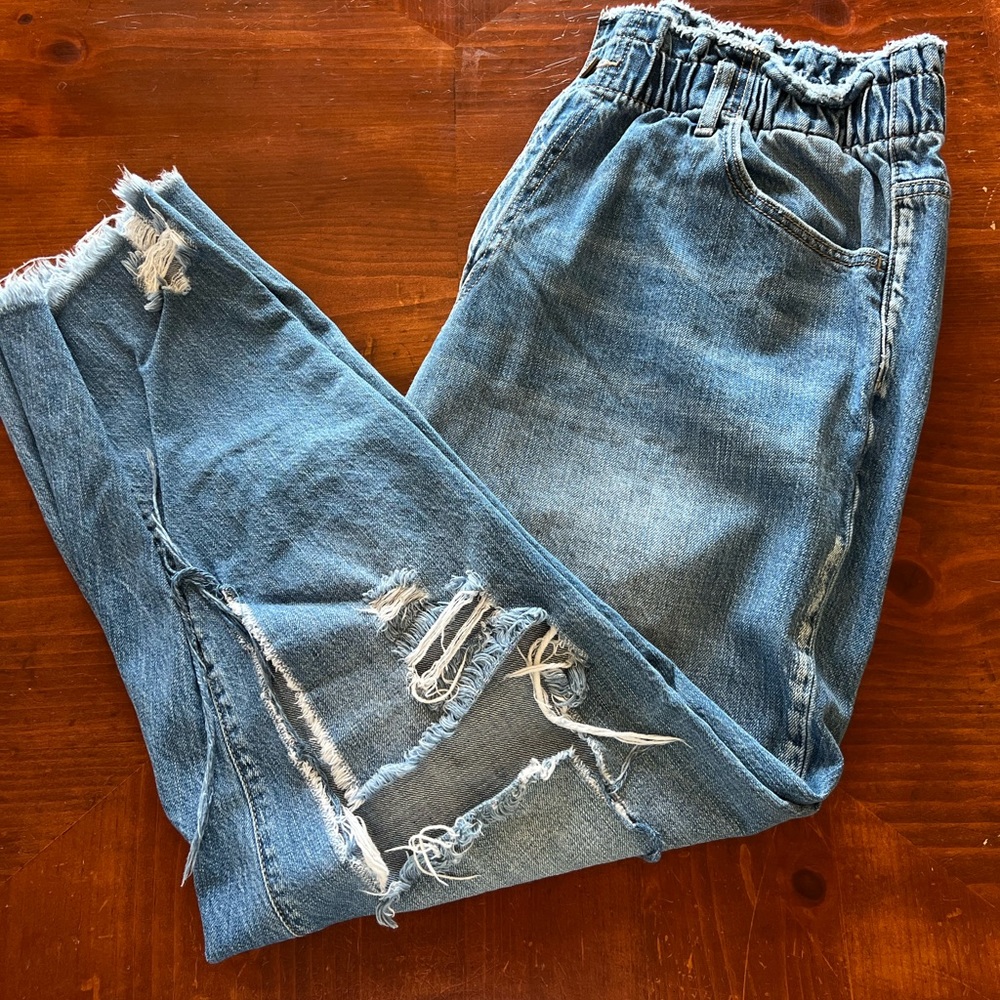 KanCan Deconstructed Jeans with Stretch Waist